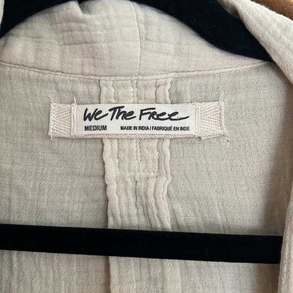 We The Free Lou Textured Cotton Blazer Top Medium - Picture 6 of 6